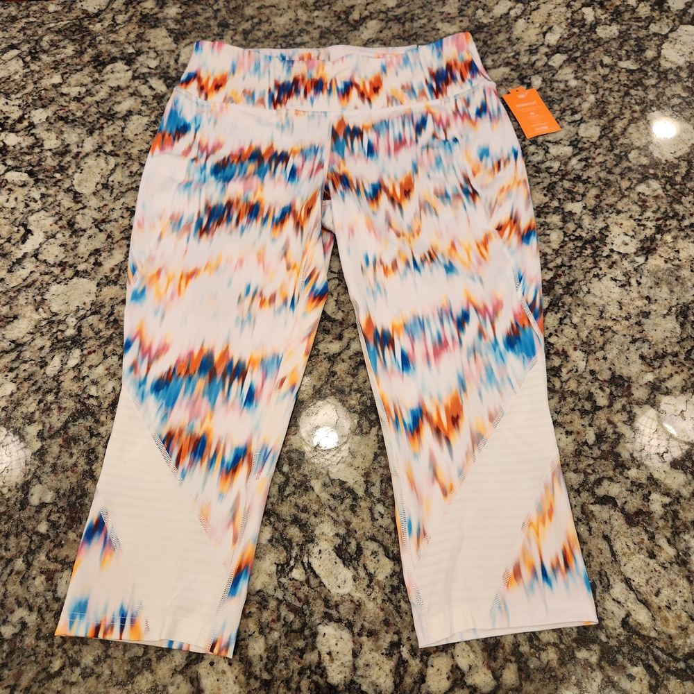 TEK Gear Capri High Rise Workout Dry Tek Pants Women's Size 1X NWT Tie Dye Stret